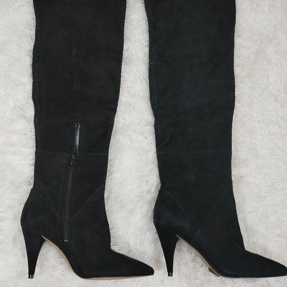 ALDO Women's Kandice Over the Knee Black Suede Boots Shoes Size 7.5 NWT NIB - Picture 1 of 9